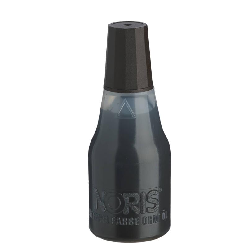 Noris #110 Endorsing Ink 25ml in deep brown, ideal for crisp stamps on paper and cardboard, dries in 10 seconds.