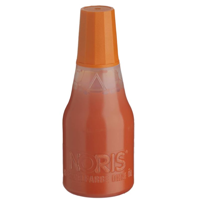 Noris #110 Endorsing Ink in vibrant orange, 25ml, water-based, ideal for clear stamping on paper and cardboard.