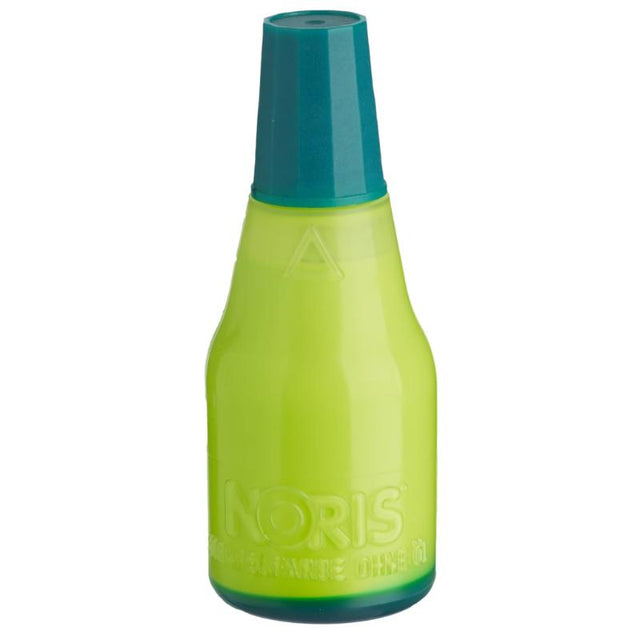 Vibrant 25ml Noris #117 Neon Green UV Ink for hand stamps, dries in 10 seconds, perfect for crafts and professional printing.