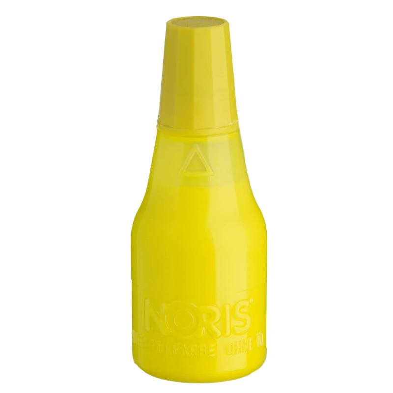 Noris #117 UV Ink in Neon Yellow, 25ml, ideal for stamps and crafts with 10-second drying time for vibrant designs.