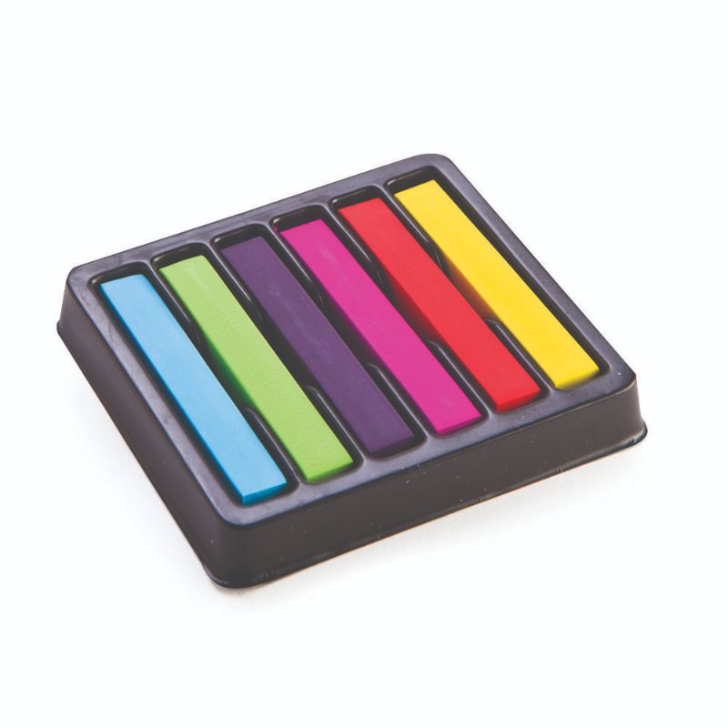 Vibrant Hair Chalk set featuring 6 bold colors in each of 3 packs for fun, temporary hair styling.