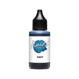 Navy blue 30ml alcohol ink in a bottle, ideal for fluid painting on various non-porous surfaces, fast-drying and waterproof.