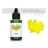 Vibrant 30ml Pear Green Alcohol Ink for fluid art, perfect for various surfaces and ensures waterproof, smudge-proof results.