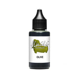 Olive Green alcohol ink in a 30ml bottle, perfect for fluid painting on various surfaces, fast-drying and acid-free.