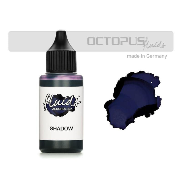 Octopus Fluids Alcohol Ink in Shadow Grey-Blue, 30ml, perfect for fluid painting on various surfaces, fast-drying and waterproof.