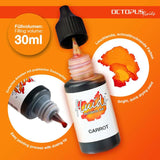 Vibrant Carrot Orange alcohol ink (30ml) for fluid painting, suitable for various surfaces and dries waterproof.