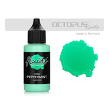 Vibrant Peppermint Green opaque alcohol ink in a 30ml bottle, ideal for dark surfaces and fast-drying creative projects.