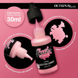 Octopus Fluids Cotton Candy Pink Alcohol Ink in a 30ml bottle, ideal for vibrant, opaque art on various surfaces.