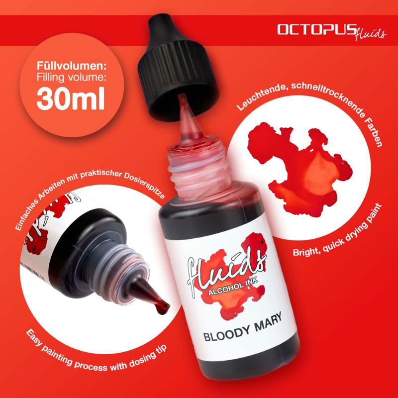 Octopus Fluids Alcohol Ink Bloody Mary Red 30ml