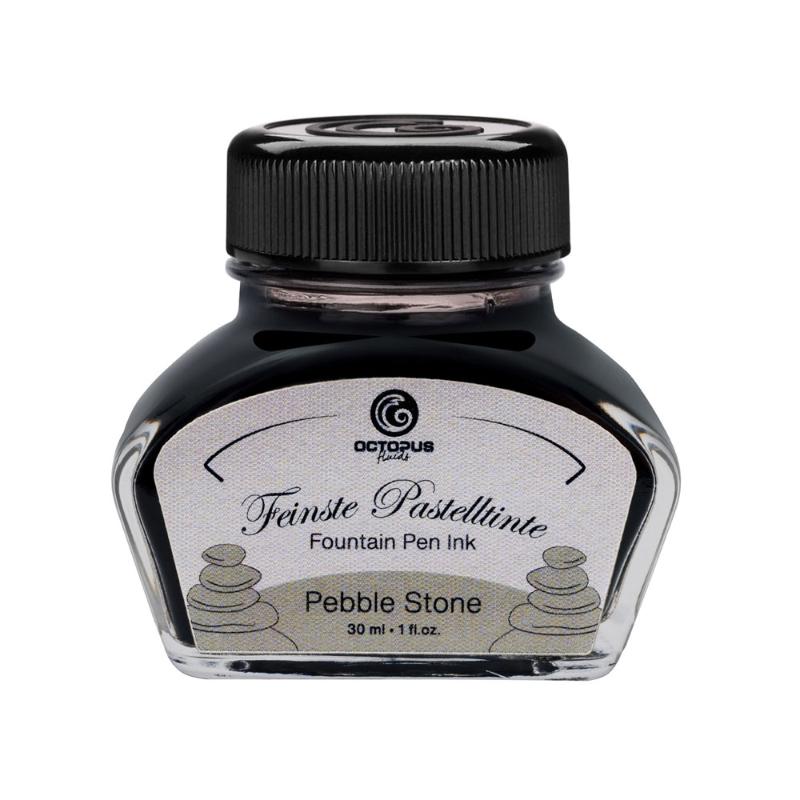 Pastel Pebble Stone fountain pen ink in 30ml, offering smooth flow, quick-drying, and vibrant shading for writing and calligraphy.