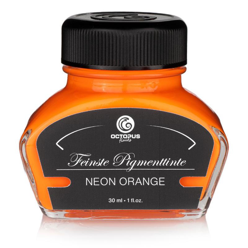 Vibrant Fluorescent Neon Orange ink in a 30ml bottle, perfect for marking, underlining, and creating stunning artistic effects.