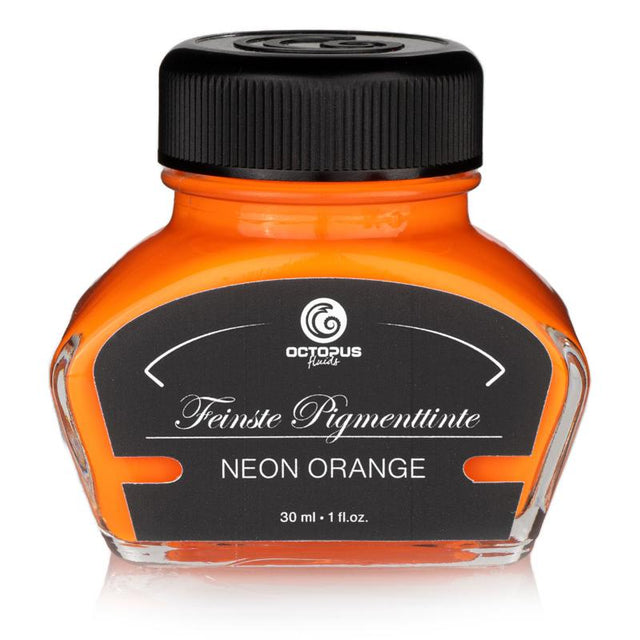 Vibrant Fluorescent Neon Orange ink in a 30ml bottle, perfect for marking, underlining, and creating stunning artistic effects.