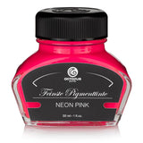 Vibrant neon-coloured fountain pen ink, ideal for precise marking and creative projects, water-resistant, and vegan-friendly.