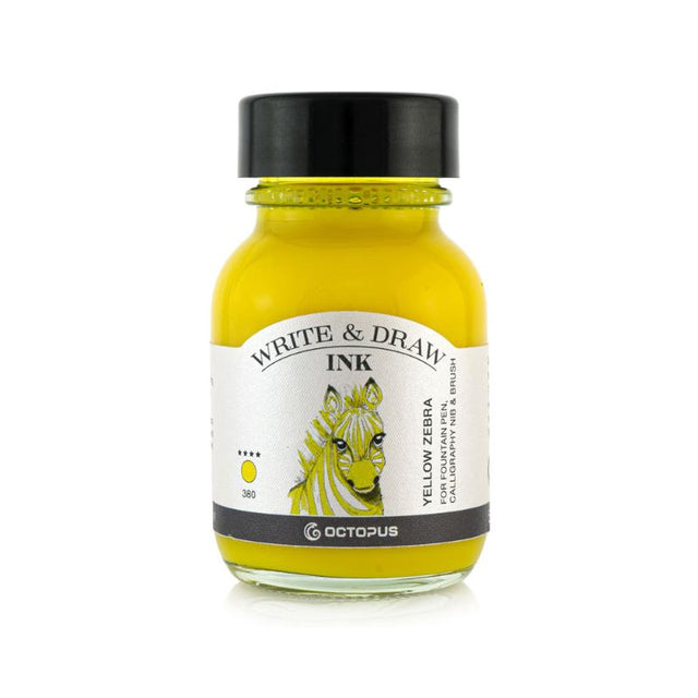 Vibrant yellow 50ml ink for artists and writers, smudge-proof, waterproof, and eco-friendly for versatile applications.