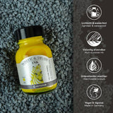 Vibrant yellow 50ml ink for artists, smudge-proof, waterproof, ideal for fountain pens, brushes, and calligraphy.