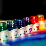 Vibrant collection of Octopus Write & Draw Inks, smudge-proof and waterproof, ideal for fountain pens and artists' work.