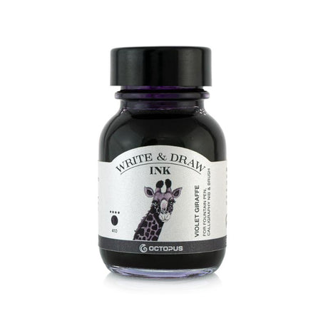 Vibrant 50ml violet ink for fountain pens, perfect for artists; smudge-proof, waterproof, and vegan-friendly.