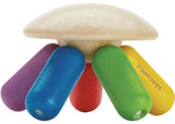 Colorful PlanToys Flexi Jellyfish toy with flexible tentacles, promoting creative and sensory play for toddlers and preschoolers.