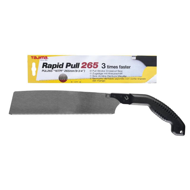 Tajima Pull Saw PUL265 featuring 15 TPI for fast, precise cuts in wood, ideal for professionals and DIY enthusiasts.