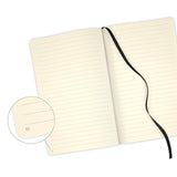 A5 ruled Castelli Aquarella notebook in Amaranth with ivory pages, elastic closure, ribbon marker, and pen loop.