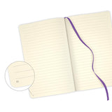 Elegantly designed A5 ruled notebook in Orchid, featuring floral patterns, ribbon marker, pen loop, and eco-friendly materials.