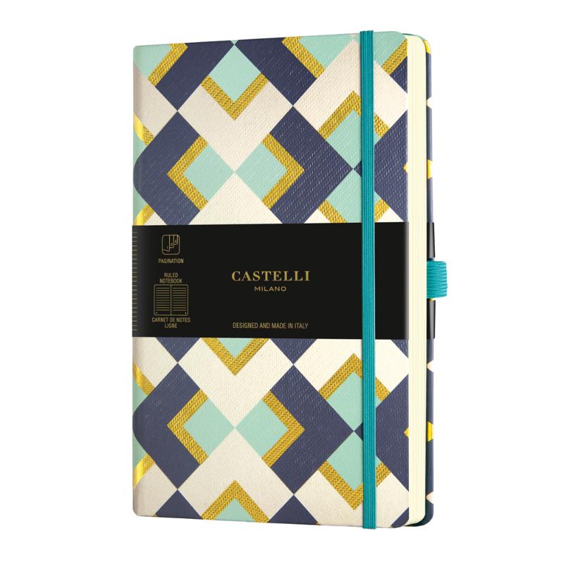 Castelli Notebook Oro A5 Ruled Chess
