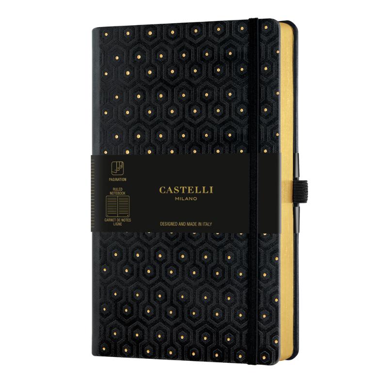 Castelli Notebook Copper and Gold A5 Ruled Honey Gold