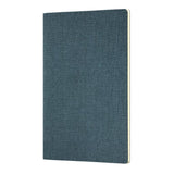 Elegant A5 soft cover notebook in Harris Blue, featuring a flexible tweed cover and luxurious 80gsm ivory ruled paper.