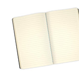 Elegant Harris Blue A5 notebook with flexible tweed cover, 80gsm ivory pages, FSC certified for eco-friendly use.