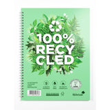 Silvine A4+ recycled twin wire notebook with 120 ruled pages, featuring margins and easy tear-out for note-taking.