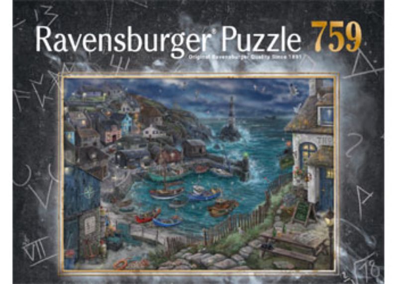 "Ravensburger ESCAPE - Treacherous Harbor: An immersive 1-4 player escape room game with challenging puzzles and thrilling adventure."