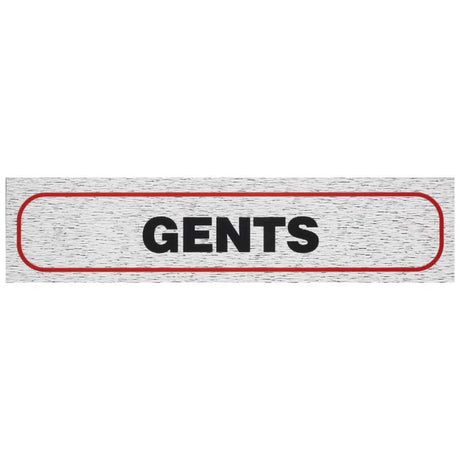 Self-adhesive brushed aluminum sign for men's restrooms, 170x40mm, stylish and durable for indoor/outdoor use.