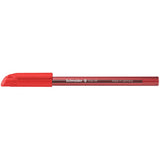 Schneider Ballpoint Pen Vizz Medium Red with a vibrant red ink, made from 94% recycled plastic, featuring Gelco technology.