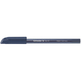 Schneider Ballpoint Pen Vizz in Midnight Blue, eco-friendly, smooth writing, stainless steel tip, and transparent body for ink check.