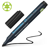 Schneider Maxx 130 Black permanent marker with bullet tip, quick-drying ink, clip cap, and eco-friendly design.