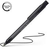 Sleek black Schneider Fave ballpoint pen with replaceable medium tip refill, designed for professional and stylish writing.