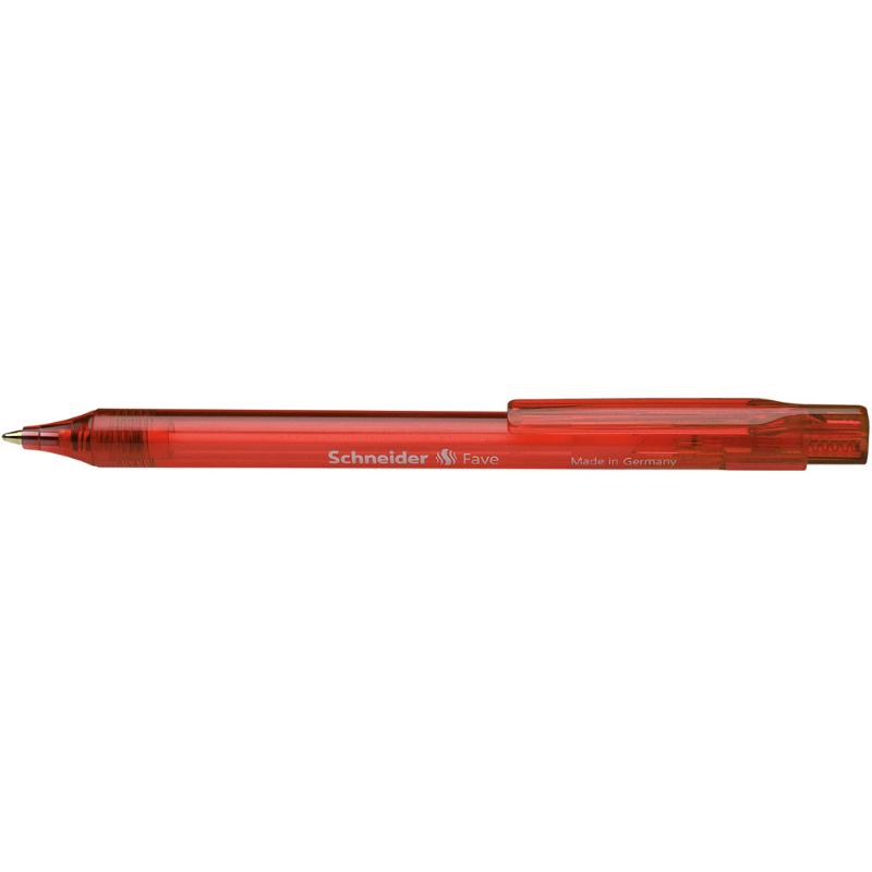 Schneider Ballpoint Pen in vibrant Fave Red, featuring replaceable refill and waterproof ink for a stylish and durable writing experience.