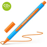 Vibrant orange Schneider Slider Edge ballpoint pen with extra bold ink, featuring a comfortable grip and smudge-proof, quick-drying ink.