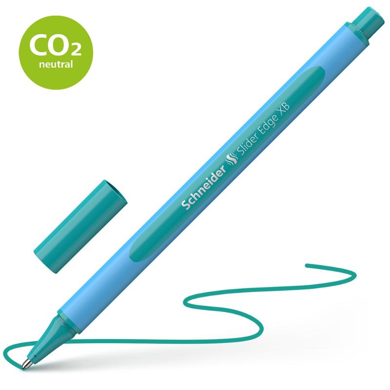 Schneider Slider Edge XB Ballpoint Pen in Pastel Ocean, featuring smooth ink flow, ergonomic design, and eco-friendly production.