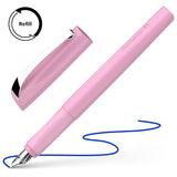 Cotton Candy-colored Schneider Fountain Pen with ergonomic grip, stainless steel nib, and smooth ink flow for elegant writing.