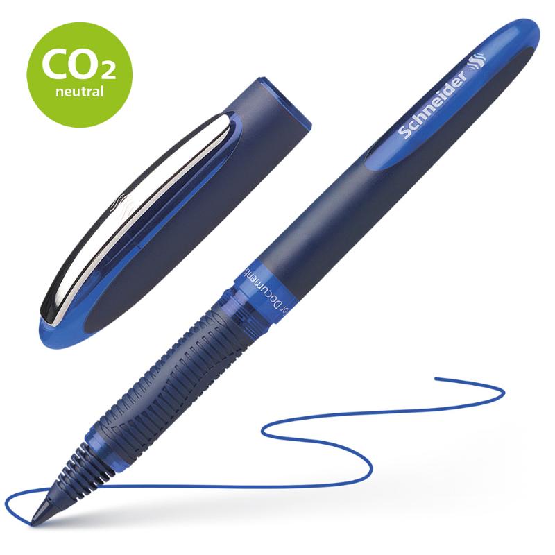 Schneider Rollerball One Business 0.6mm Blue pen with smooth writing, ergonomic grip, and eco-friendly design.