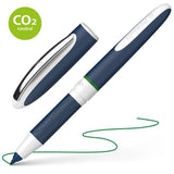 Schneider Rollerball One Change 0.6mm Green pen with ergonomic grip, quick-drying ink, and eco-friendly design for smooth writing.