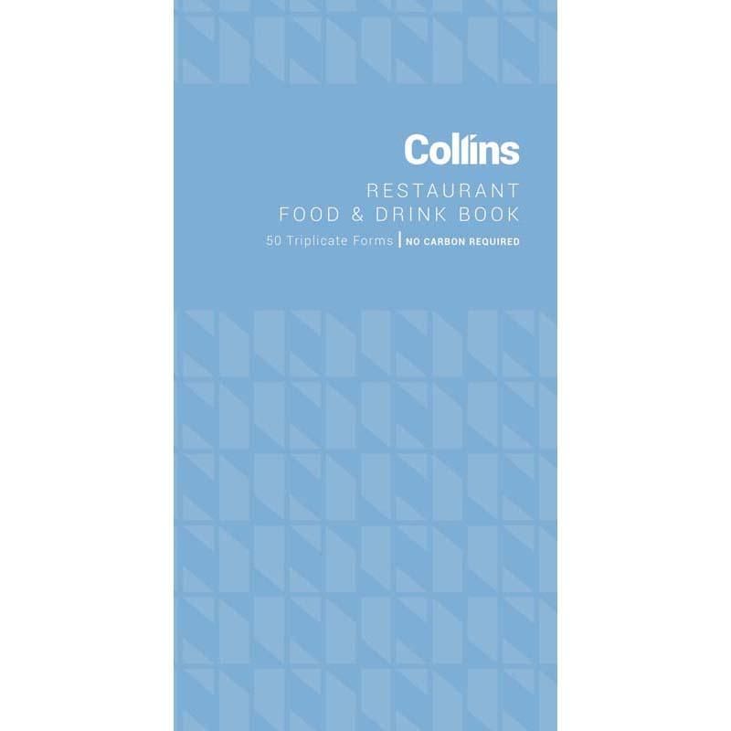 Collins Restaurant Triplicate notepad with 50 no-carbon leaves for clear, durable food and drink orders in busy dining settings.