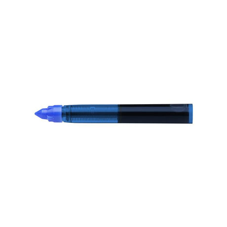 Five blue rollerball refill cartridges designed for smooth writing and quick-drying, compatible with various Schneider pens.