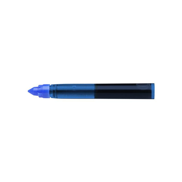 Five blue rollerball refill cartridges designed for smooth writing and quick-drying, compatible with various Schneider pens.