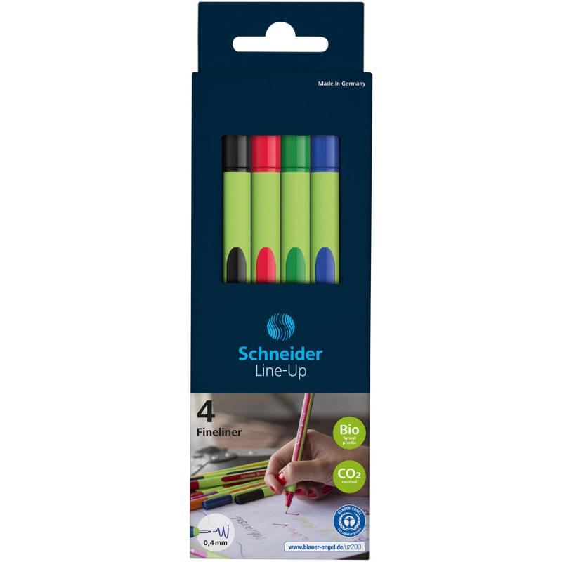 Schneider Fineliner Line-Up 0.4mm assorted pencil case stand 4 pieces