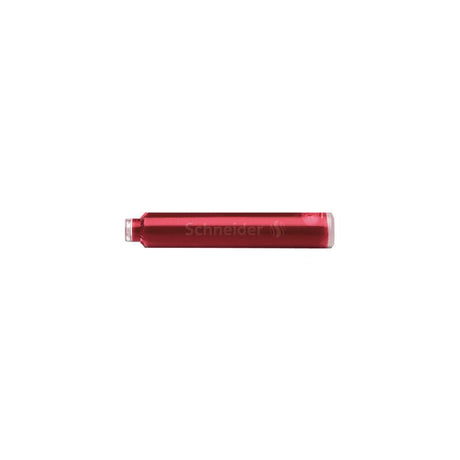 Red box containing 6 high-quality Schneider fountain pen ink cartridges, perfect for smooth writing and vibrant notes.