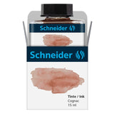 Schneider Bottle Pastel Ink in Cognac, 15ml, for vibrant calligraphy and crafting in an elegant glass flacon.