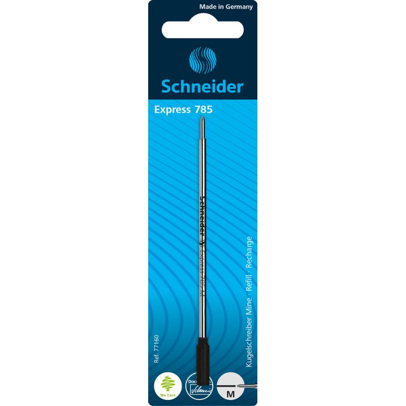 Schneider Pen Refill Ballpoint 785 Medium Black 1 piece (Fits Cross)