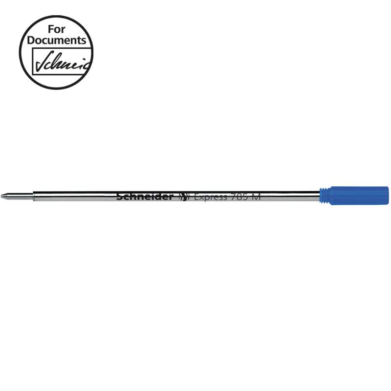 Schneider Ballpoint 785 refill in Medium Blue, designed for Cross pens with durable, waterproof ink for smooth writing.